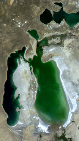 Aral sea in Aug 2003
